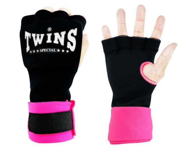 Twins Special Quick Handwraps CH7 สีดำชมพู