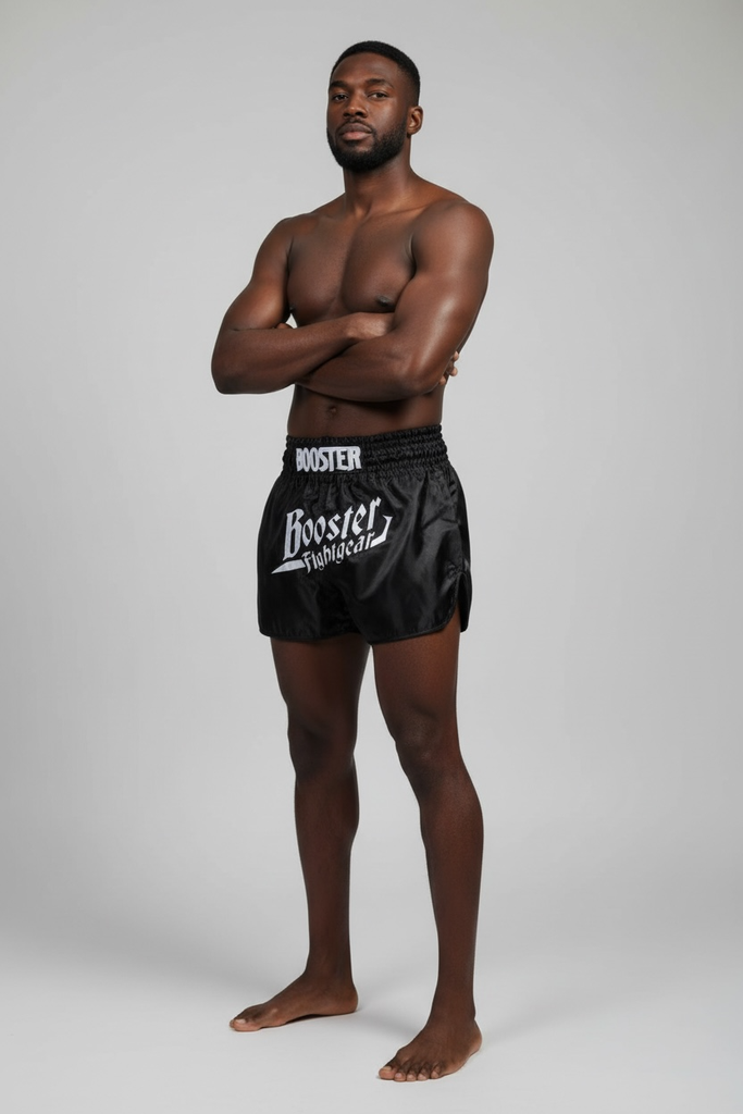 Booster Fight Gear Boxing Shorts TBT Thunder Black White