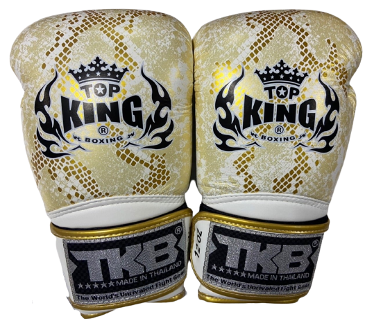 Gants de boxe Top King Super Snake Air TKBGSS-02 Blanc (Or