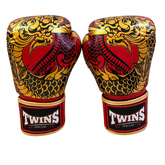 Twins Special Fancy Boxing Gloves FBGVL4-52 Gold Red