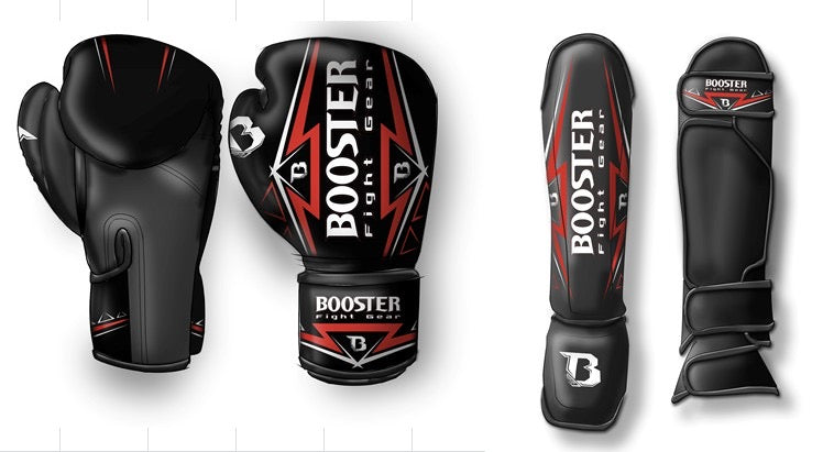 Booster Boxing Gloves WAR SERIES Black Red