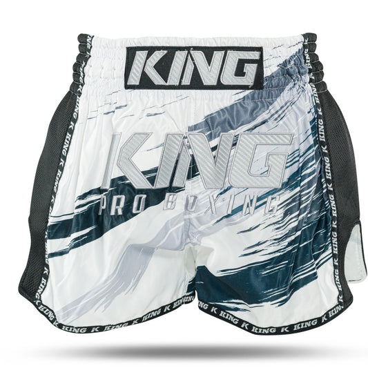 King Pro Boxing Shorts New Wave White
