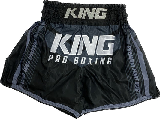 King Pro Boxing Shorts KPB Starr Black Grey