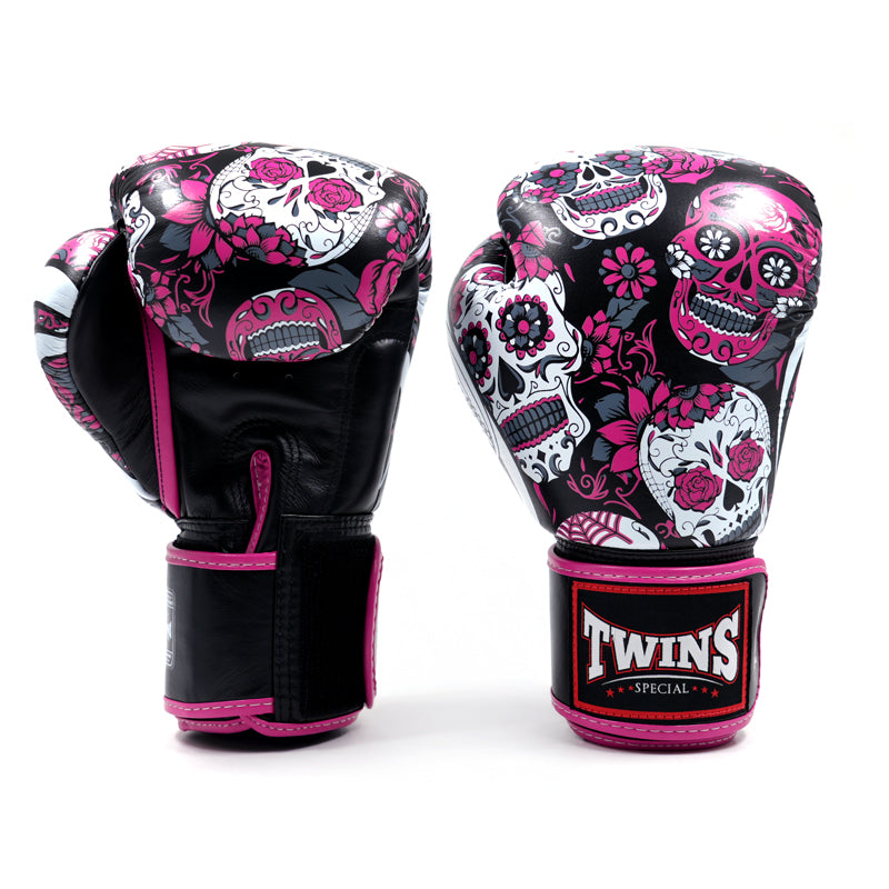 Twins Special Fancy BOXING GLOVES FBGVL4-53 SKULL PINK/BLACK