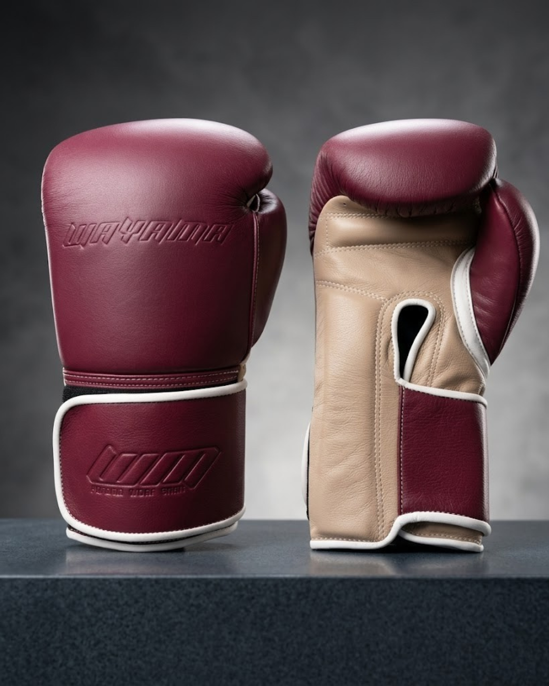 Wayama boxing gloves  Red wine/Cream ivory