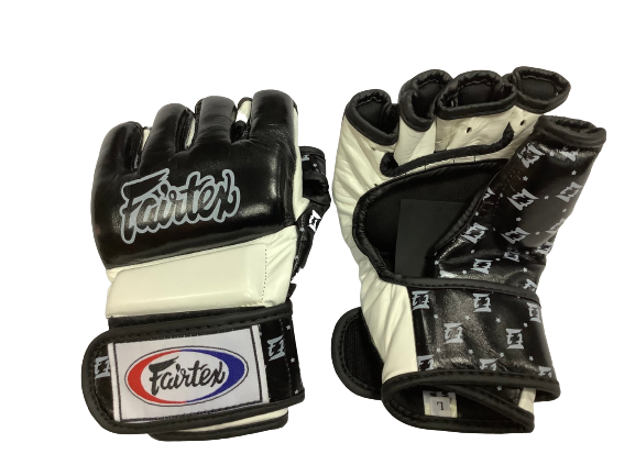 Fairtex MMA Gloves FGV17 Split Knuckles Black White