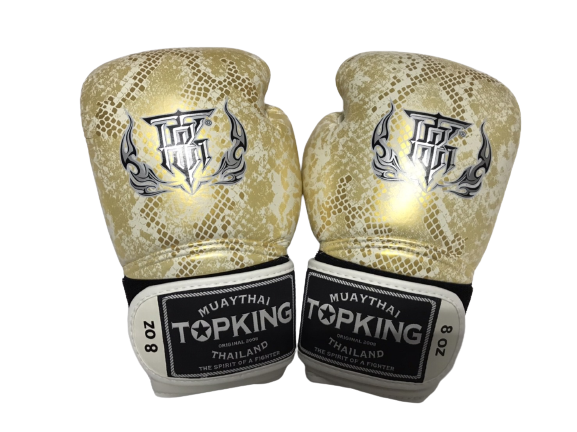 Top King Boxing Gloves "Super Snake"  TKBGSS-02 White Gold No Air N
