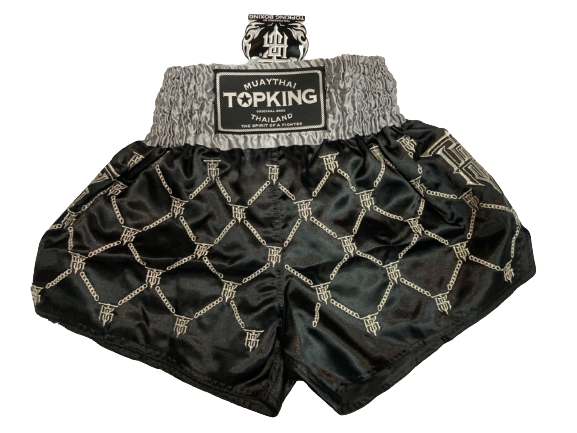 Top King Muay Thai Shorts TKTBS-213 Black Sliver (N)