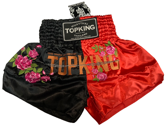 Top King Muay Thai Shorts  TKTBS-204 Red Black