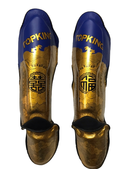 Top King Shinguards TKSGCT-CN01 Fook & Double Happiness Blue Gold