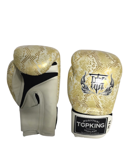 Top King Boxing Gloves "Super Snake" Air TKBGSS-02 White Gold N