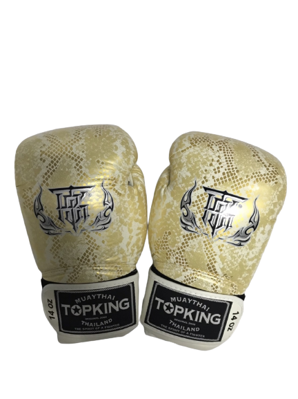 Top King Boxing Gloves "Super Snake" Air TKBGSS-02 White Gold N