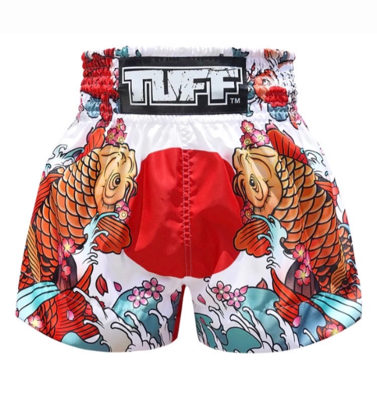 Tuff Muay Thai Shorts TUF-MS637 WHT