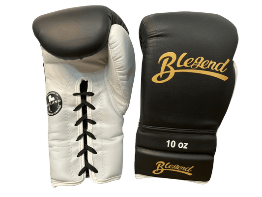 Blegend Boxing Gloves BGLLP Lace Up Black White