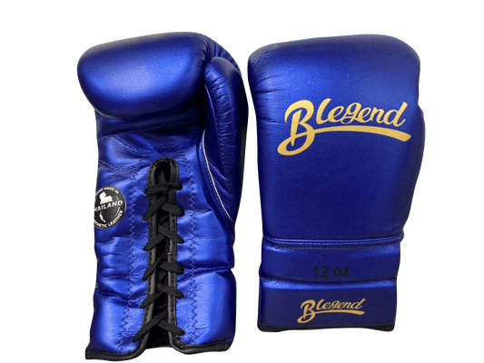 Blegend Boxing Gloves BGLLP Lace Up Shiny Blue