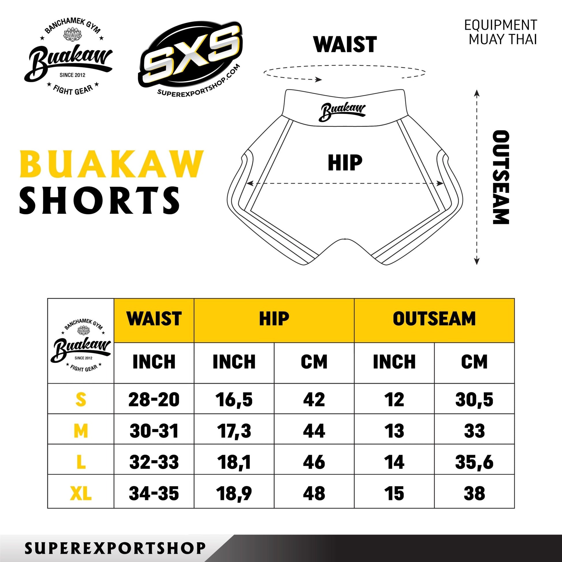 Buakaw Shorts BK13 BFG4-2 BLACK GOLD WHITE - SUPER EXPORT SHOP