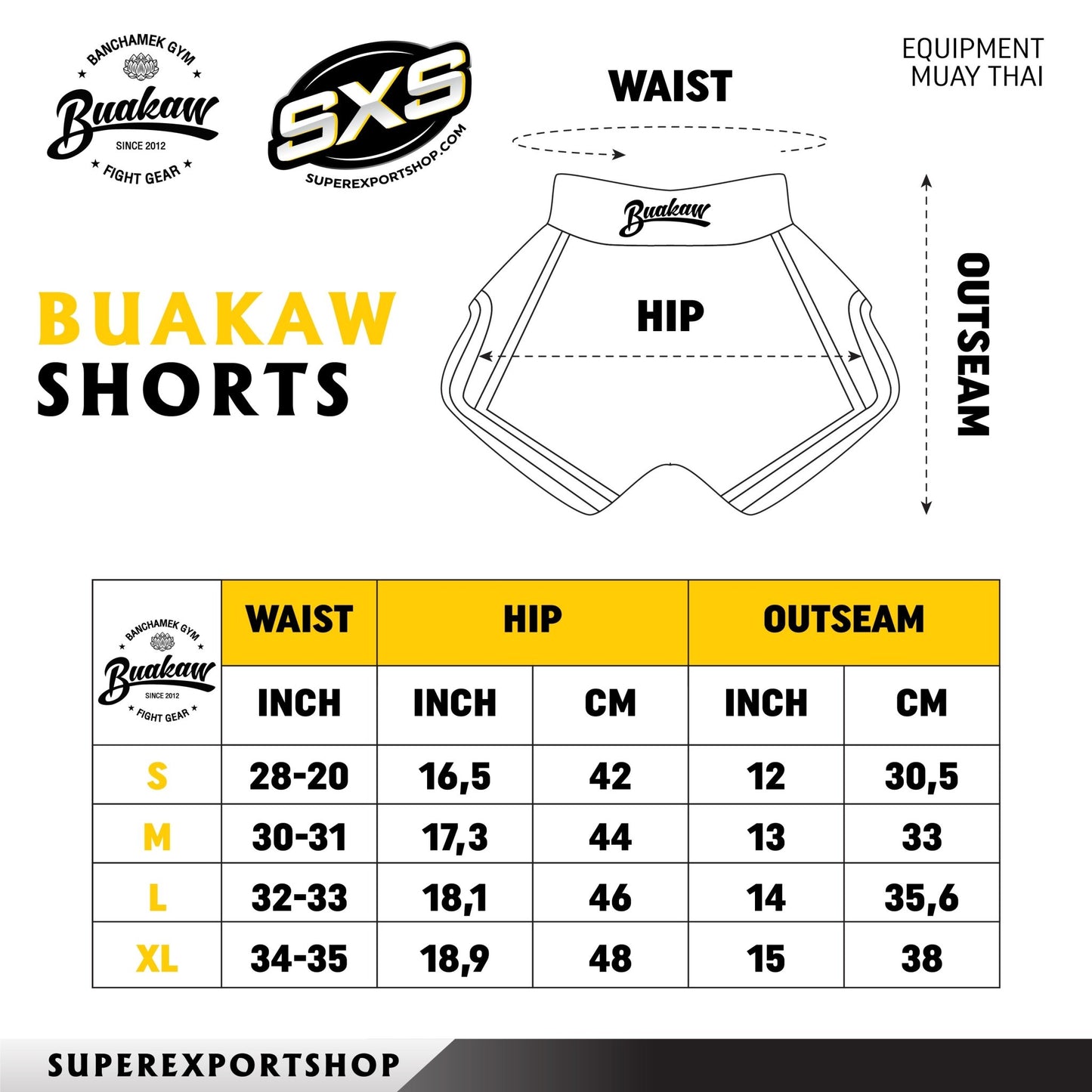 Buakaw Shorts BSH6 GOLD BLACK - SUPER EXPORT SHOP