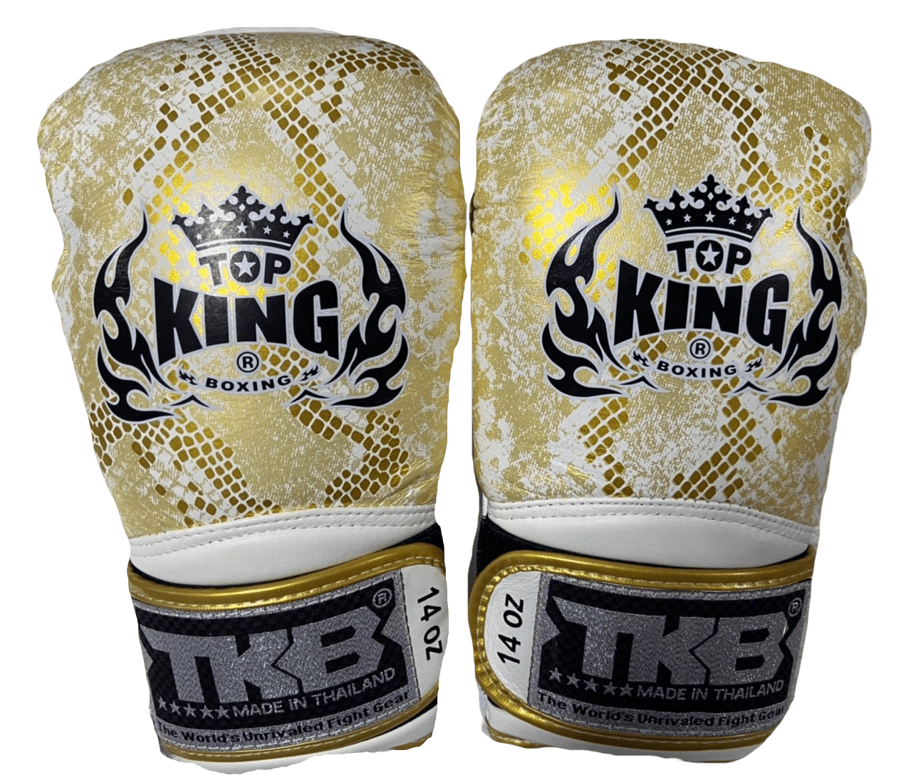 Top King Boxing Gloves "Super Snake" TKBGSS-02 White(Gold) No Air - SUPER EXPORT SHOP