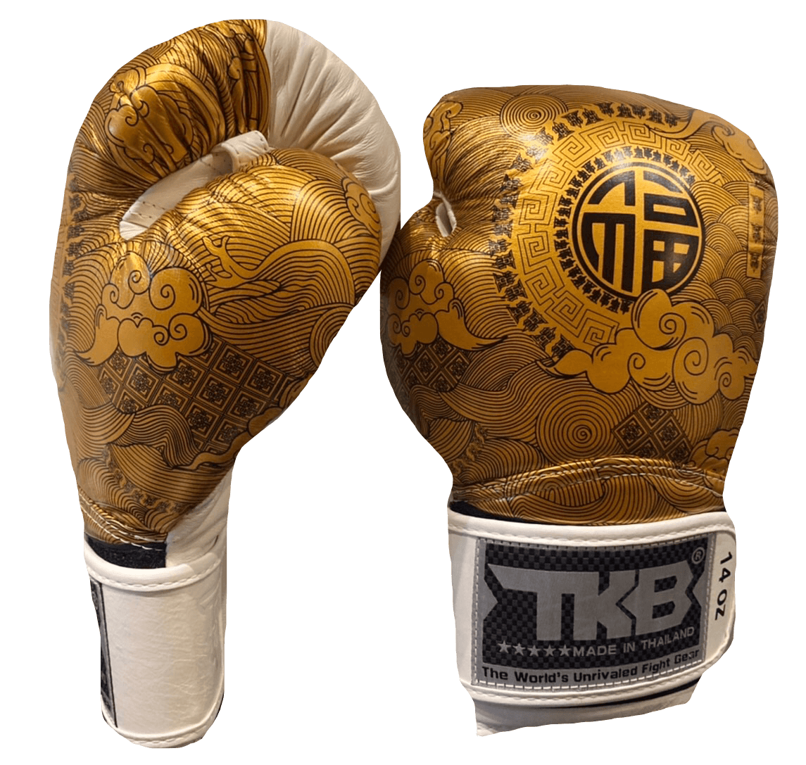 Top King Boxing Gloves TKBGCT-CN01 White with "FOOK" & "DOUBLE HAPPINESS" - SUPER EXPORT SHOP