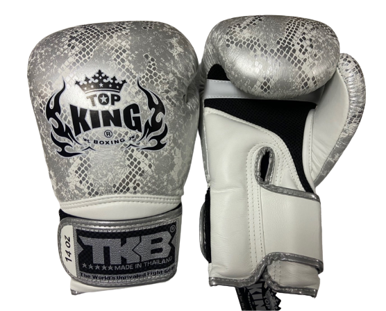 Top King Boxing Gloves TKBGSS02 AIR Super Snake WHITE SILVER