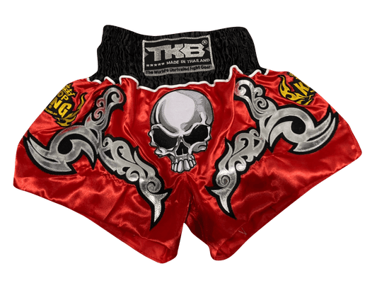 Top King Muay Thai Shorts Skull TKTBS-046 RED